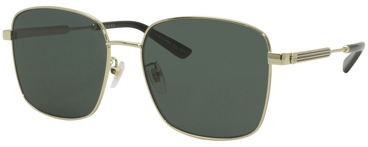 サングラス Gucci Sunglasses GG0852SK 001 Square Asian Fit Unisex GUCCI GG0852SK-001 Unisex Square Designer Sunglasses Shiny