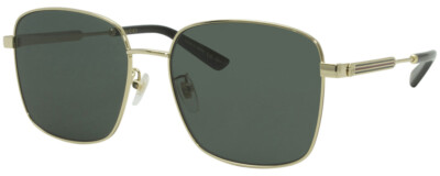 GUCCI GG0852SK-001 Unisex Square Designer Sunglasses Shiny Gold