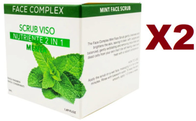 2PCS FACE COMPLEX NOURISHING FACE SCRUB 2IN1 MINT CLEANSES AND SHINES SKIN 50ML