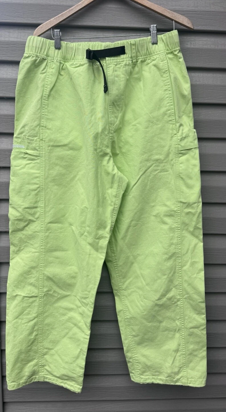 Pantalon de trail ceinturé suprême vert fluo grande poche cargo 34x29