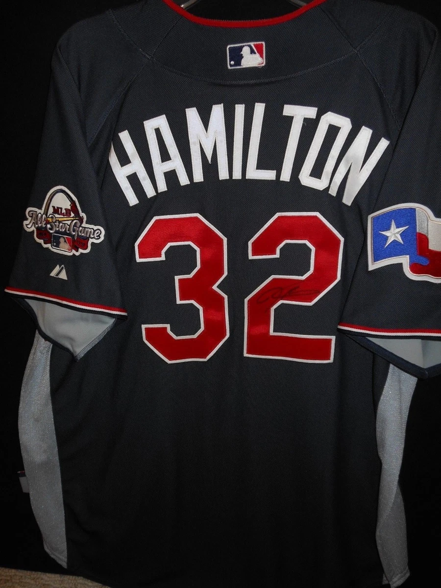 JOSH HAMILTON SIGNED 2009 ALL STAR JERSEY AUTHENTIC MAJESTIC-TEXAS  RANGERS-RARE!