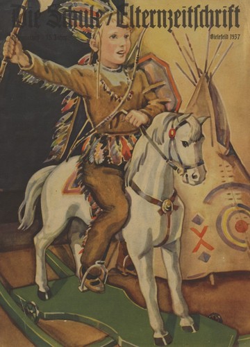 « Indien » sur cheval à bascule 1937 impression d'art / couverture Allemagne - Photo 1 sur 1