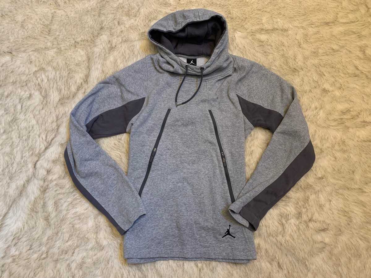 Men's Nike Air Jordan Wolf Gray Scoop Neck Hoodie (Medium)