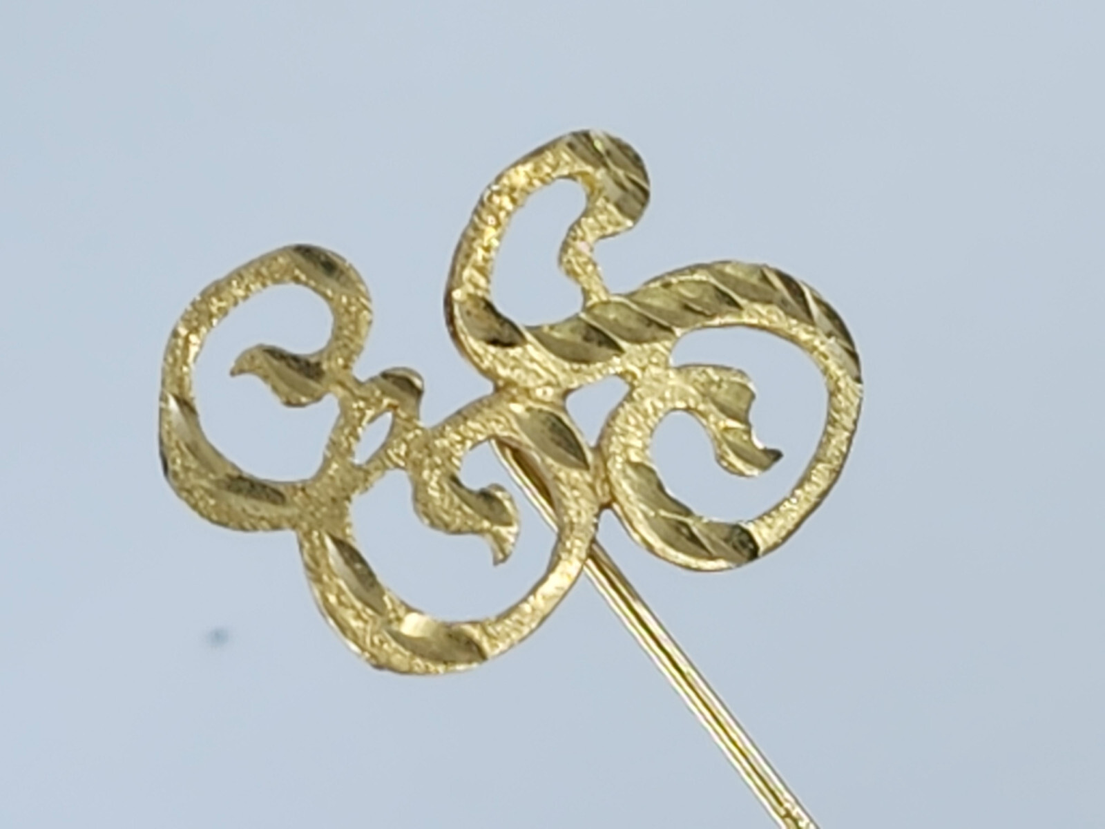 TEXTURED MONOGRAM INITIAL ES SOLID 14K GOLD PIN ~… - image 6