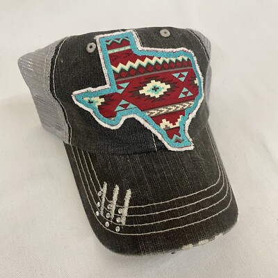Aztec Western Texas State Embroidered Distressed Ball Cap Trucker Hat ...