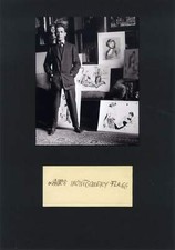 James Montgomery Flagg autograph, signed album page mounted