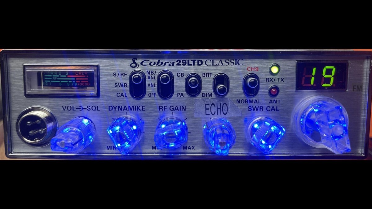 Cobra 29LTD AM/FM w/ Blue Star Bryte Knobs/Echo/Tune from
