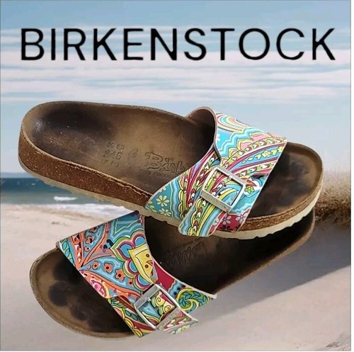 Rarität - Birkenstock Madrid Tropical Floral Sandalen Pantoletten EU 38 Damen Größe 7 - Bild 1 von 6