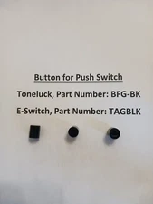 Button / Cap for push button switch, BLACK, lot of 10