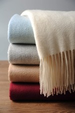 100 Pure Cashmere Throw Blanket for Sofa, Whisper White