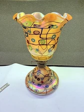 Signed Carl Radke / Phoenix Studios Custom Art Glass Miniature Oil Lamp