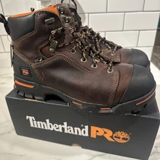 Timberland PRO Endurance 6” Steel Toe Safety Work Boot Brown Leather Mens Sz 9.5