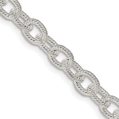Sterling Silber 6,25 mm ausgefallen gemustert Rolo Kette Halskette