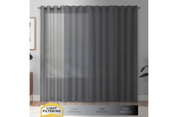 Eclipse Liberty Gray 52x84 Light Filtering Grommet Window Curtain Panel NEW - Image 4 of 4