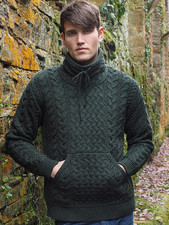 NWT Aran Men's Cowl Neck Aran Sweater, Choose Color  Size