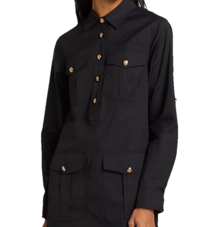 VERONICA BEARD Black Saude Cargo Relaxed Fit Mini Dress Sz 4 NWOT