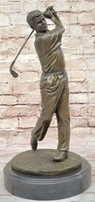 Rare Ben Hogan Golfer Bronze Marble Statue Golf Pro Shop Collector Sculpture Art