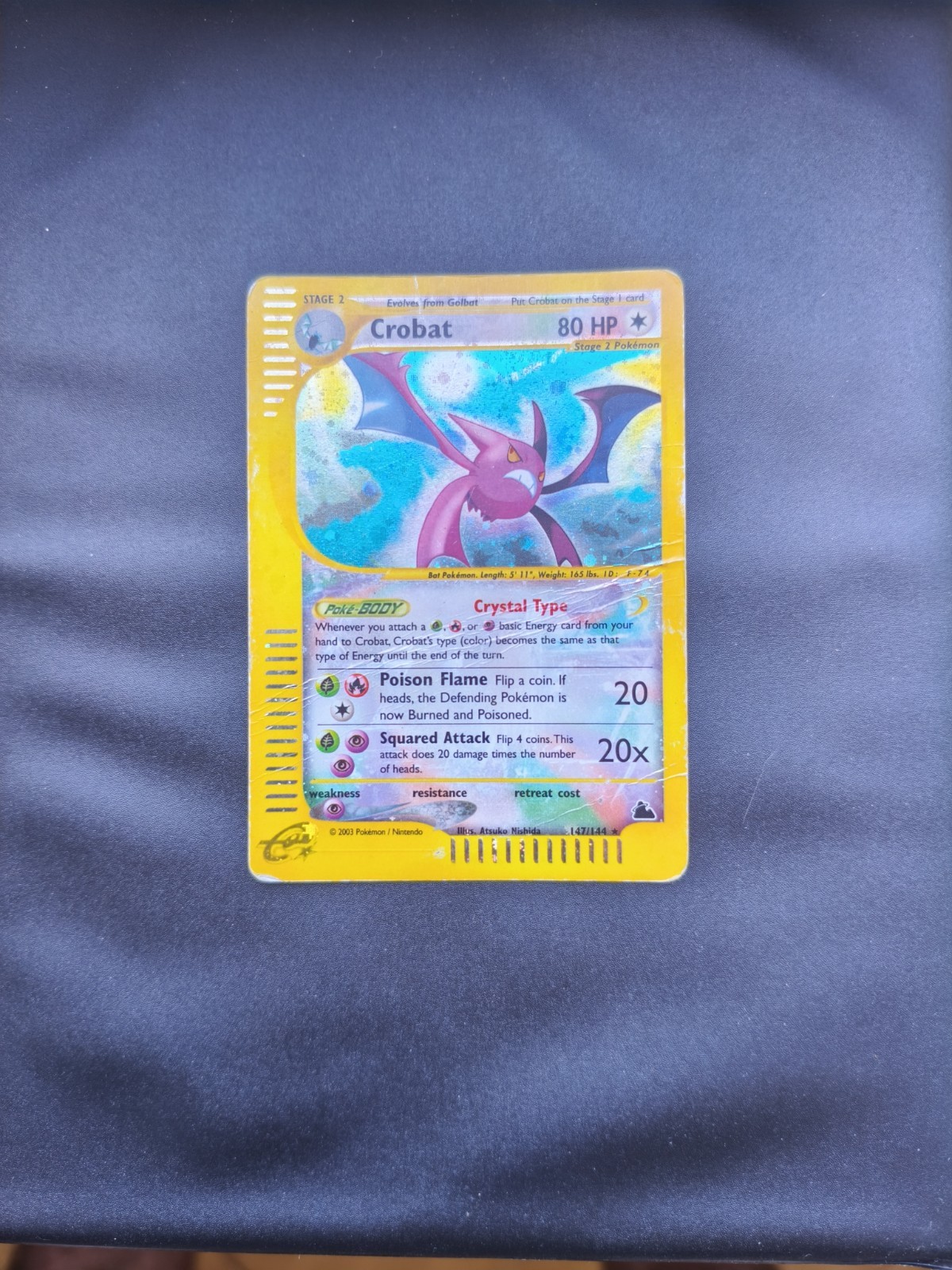 Pokemon Crobat Crystal Skyridge 147 Regular Holo English Poor