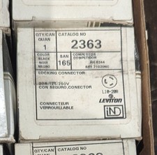 New Leviton Locking Plug 2363 20A Black 250V