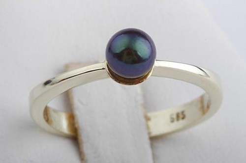 Ring Tahiti Perle Durchmesser 5mm 585 14K Gelb Gold Gr 54 17,2mm . - Bild 3 von 8