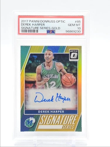 DEREK HARPER 2017-18 DONRUSS OPTIC SIGNATURE SERIES GOLD AUTO /10 PSA 10 Q5775