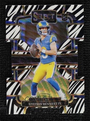 2023 Panini Select Concourse Zebra Prizm Die-Cut Stetson Bennett IV #55 1js1