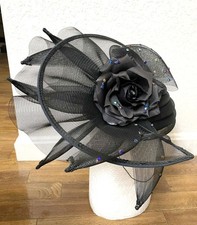 Vintage Elegant Black Mesh Fascinator Hat New
