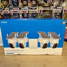 aosu 360 Solar Powered PTZ Security Camera Kit 3MP w/ 32GB Storage Home Base