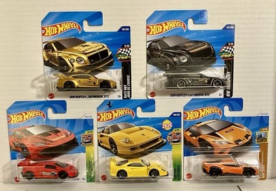 HOTWHEELS 5 Stück - Bentley GT 3 - Ferrari F40 - Lamborghini Sterrato Huracan