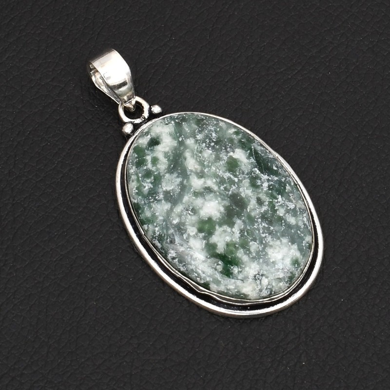 Moss Agate Gemstone Ethnic Handmade Pendant Jewelry For Unisex 2.12" AP-48990