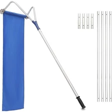 5.8 - 21.5ft Roof Snow Rake with Aluminum Snow Shovel Head