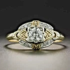 Art Deco Style Vintage Diamond Engagement & Wedding 14K Yellow Gold Finish Ring
