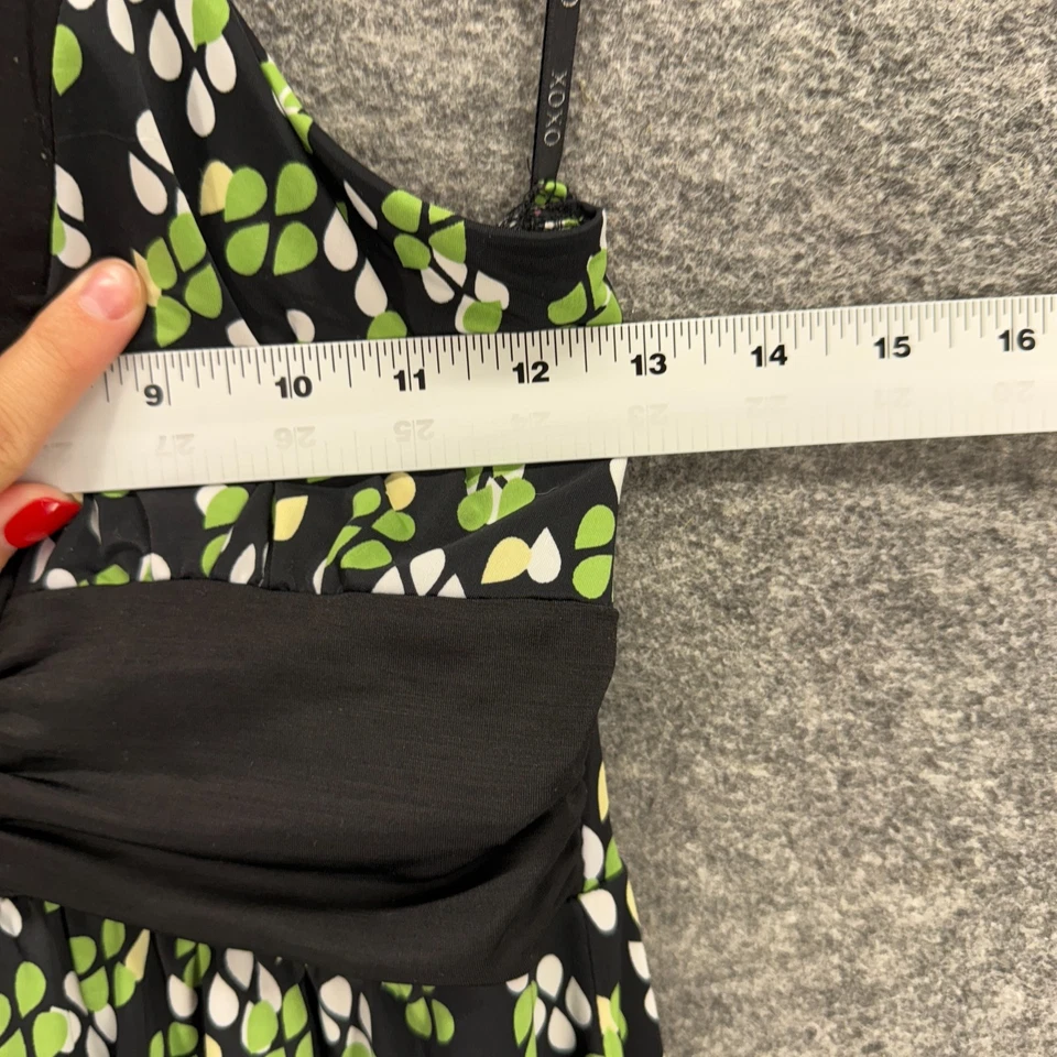 Vestido Xoxo Mujer M Mediano Negro Floal Cambio Midi Sin Mangas Halter Cuello Informal Foto 3 de 4