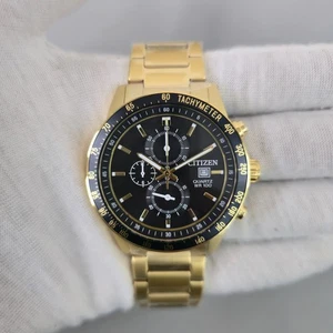 Citizen Chronograph AN3682-54E Quartz Black Dial Gold-Tone 44mm New Men's Watch
