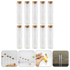 10 Pcs Leakproof Glass Storage Tubes With Cork Lids Clear Bottles For Kitchen
