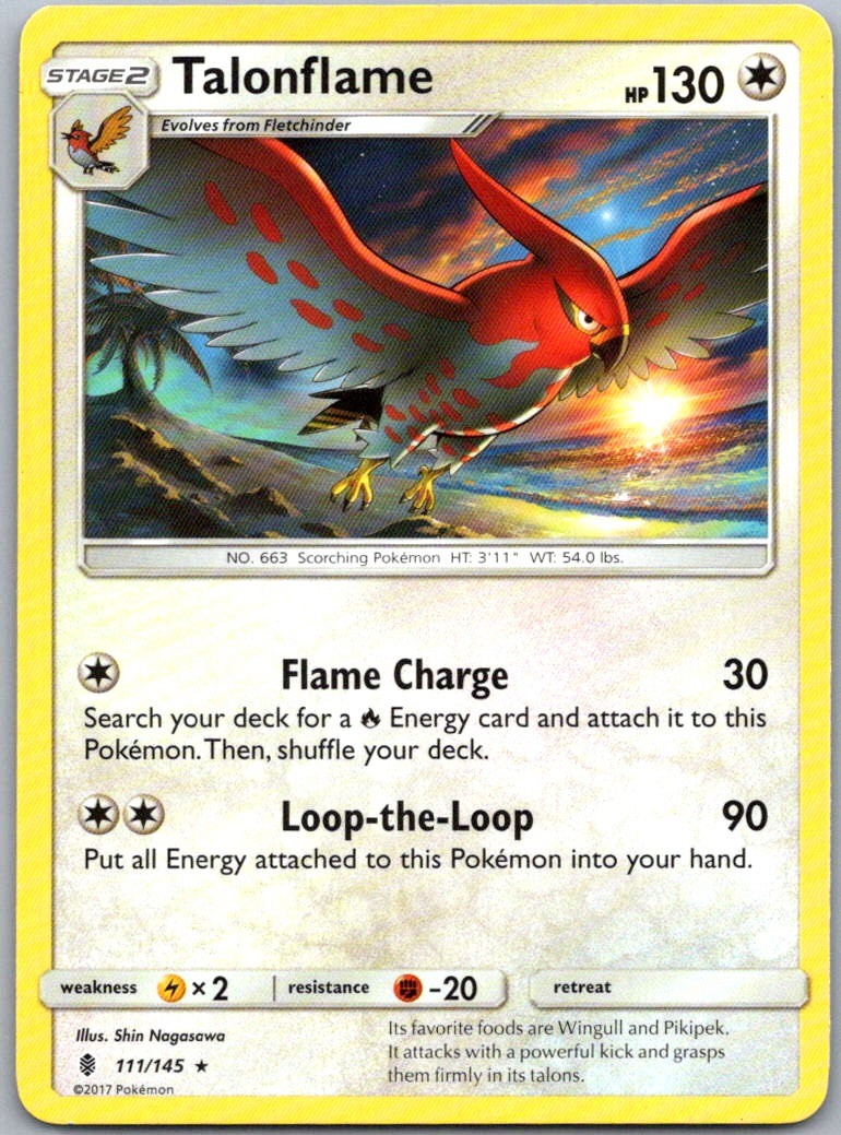 Talonflame 111/145 SM - Guardians Rising Rare NM