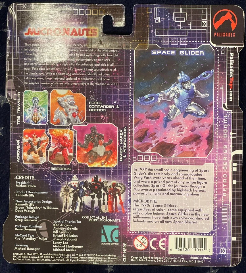 PLANEADOR ESPACIAL VERDE MICRONAUTAS METAL FUNDIDO A PRESIÓN PALISADES 2002 VINTAGE SIN USAR, EN CAJA/Completo Foto 4 de 4