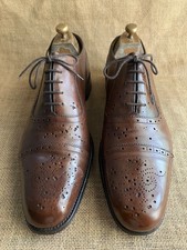 GIVES & HAWKES Mens Brown Leather Cap Toe Oxford Shoes Size UK 11 F || US 12