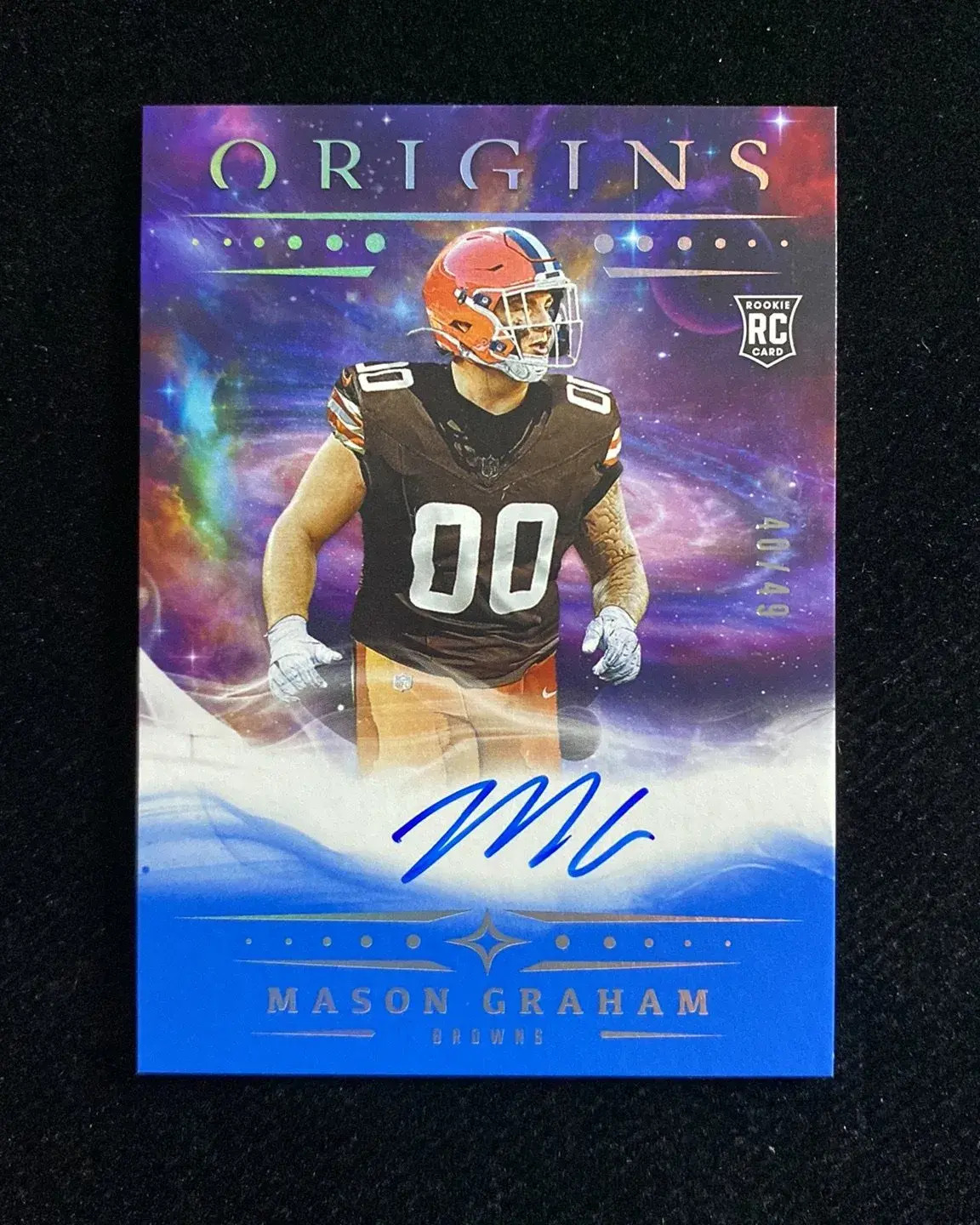 2025 Panini Origins Blue #RA-MGR Mason Graham RC Rookie Auto 40/49 Browns