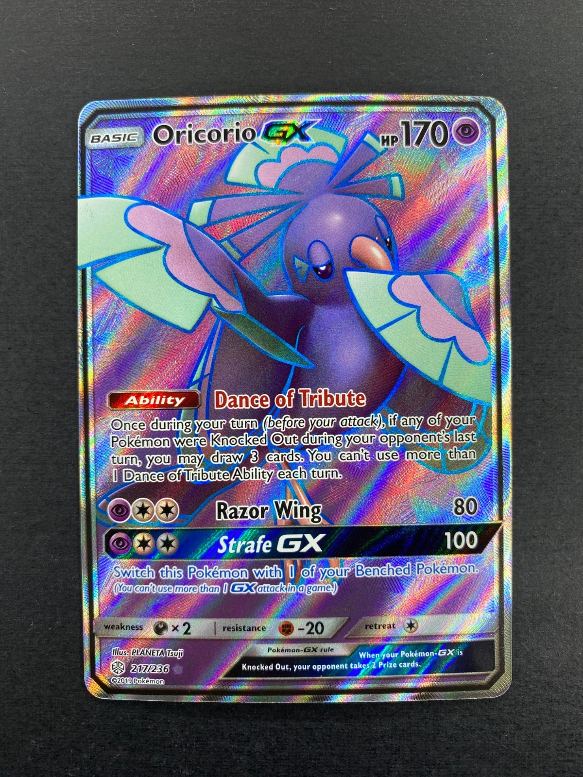 Oricorio GX 2019 Sun & Moon: Cosmic Eclipse #217/236 Holo (Full Art) Price  Guide - Sports Card Investor