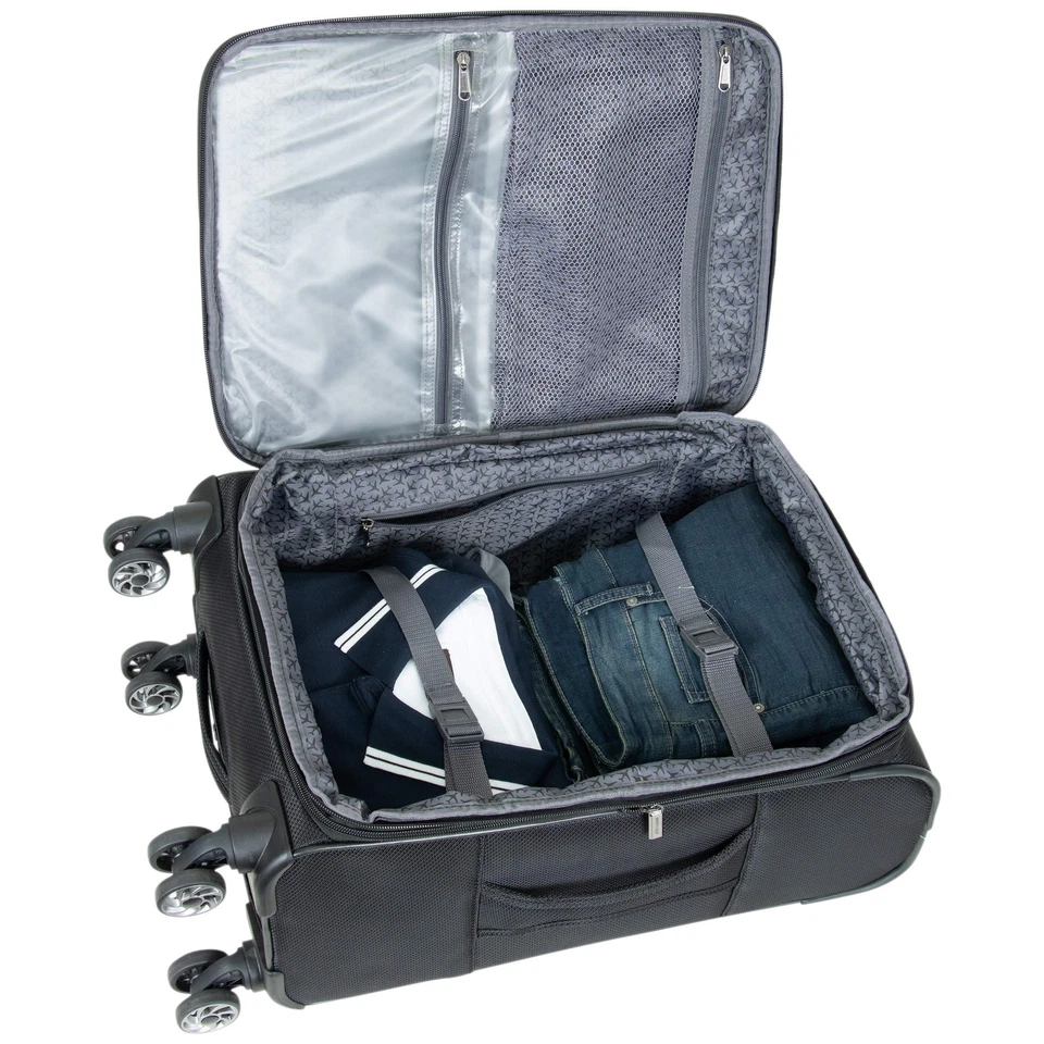 Equipaje giratorio de 8 ruedas expandible lado blando ligero Roamer resistente, negro,... Foto 2 de 4