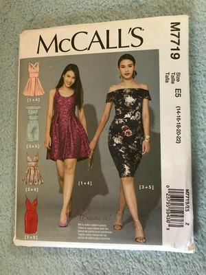 McCall's Pattern - M7719 Size E5 ( 14-16-18-20-22) - Misses' Dresses - NEW!