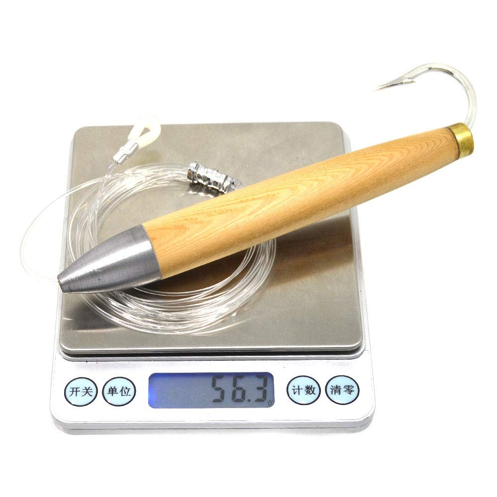 3 pcs Rigged Cedar Plugs 6 inch Cedar Plug Saltwater Tuna trolling Fishing Lu... - Image 5