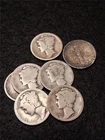 Picker’s Bag of x7 MIXED DATED 90% Silver Mercury Dimes CIRCULATED      #MF-1630