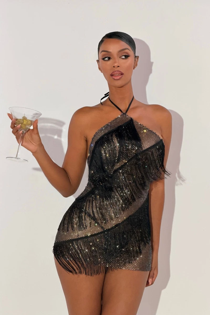 ebay black sequin dress The Limited Black Sequin Dress Women's Size S/XS