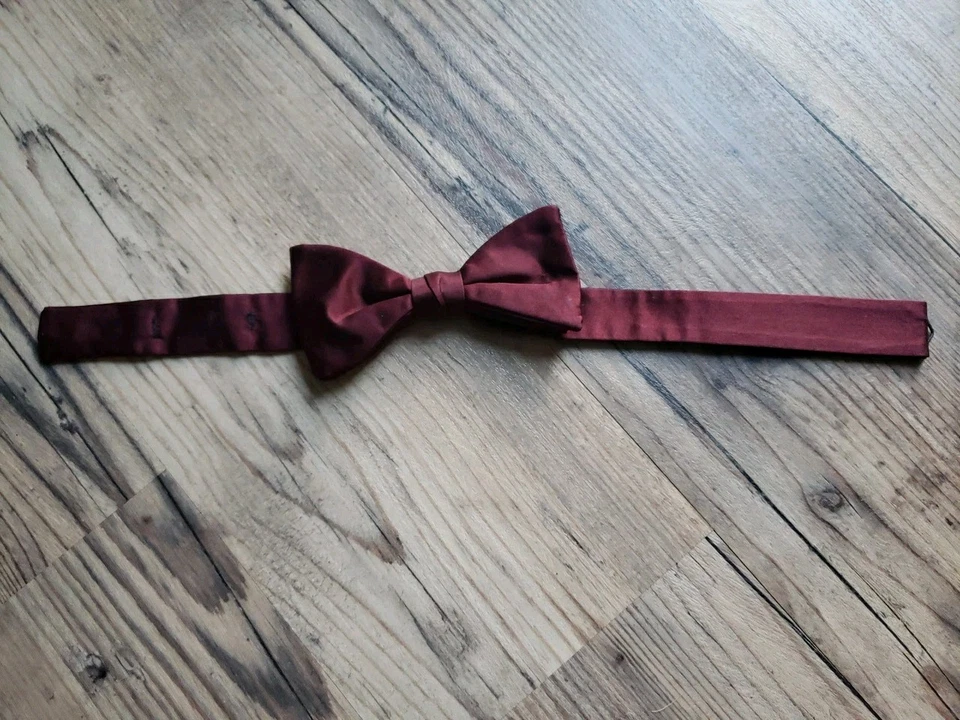 Christian Dior бордовый галстук-бабочка регулируемый винтажный все шелк - Изображение 2 из 4