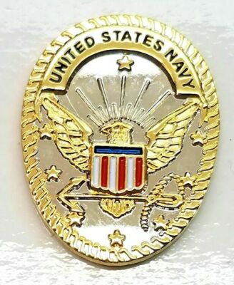 US Navy MINI PIN Semper Fortis Always Courageous USN Naval Medal Hat Tie Tack