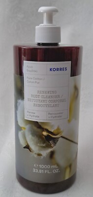 Korres Pure Cotton Renewing Hydrating Body Cleanser Shower Gel 33.81oz/1000ml