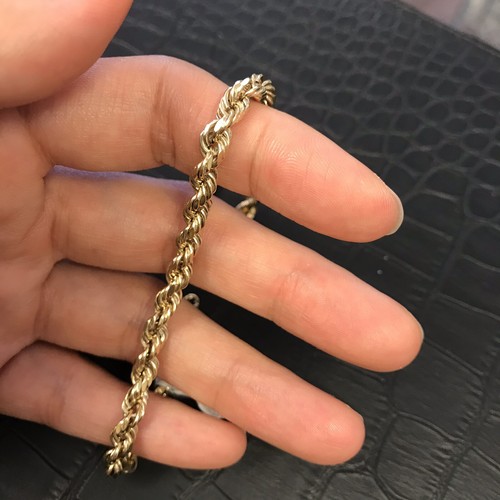 10k Yellow Gold Hollow Rope Chain 