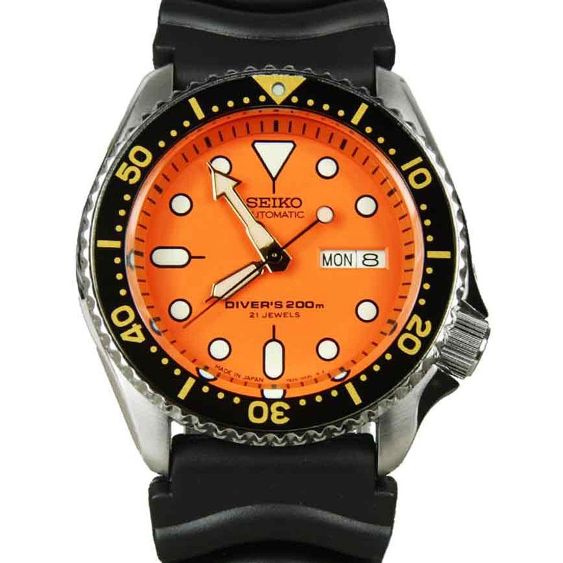 SEIKO SKX011 SKX011J1 Automatic 200m Diver NIB Made in Japan Orange Discontinued